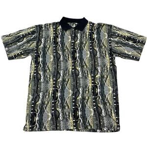 Tundra Mercerized Tribal Retro Polo Shirt Men's L Y2K Hip Hop